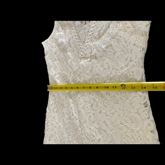 Kensie Soft White Lace Summer Sleeveless Shift Dress Size 6 Ret. $108 - Picture 11 of 15